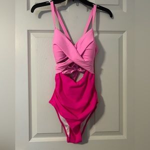 Stylish Pink One-Piece Swimsuit